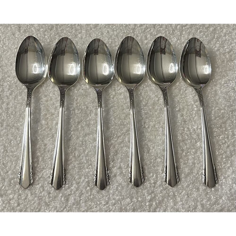 Set 6 Wm A Rogers A1 Plus Oneida Ltd Croydon Malibu Flatware Spoons